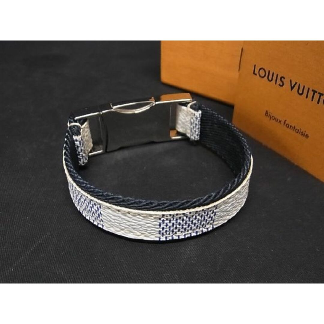 ■極美品■ LOUIS VUITTON ルイヴィトン M6517 ダミエアズール ブラスレ ファストクリップ ブレスレット アクセサリー ホワイト系 AQ3613