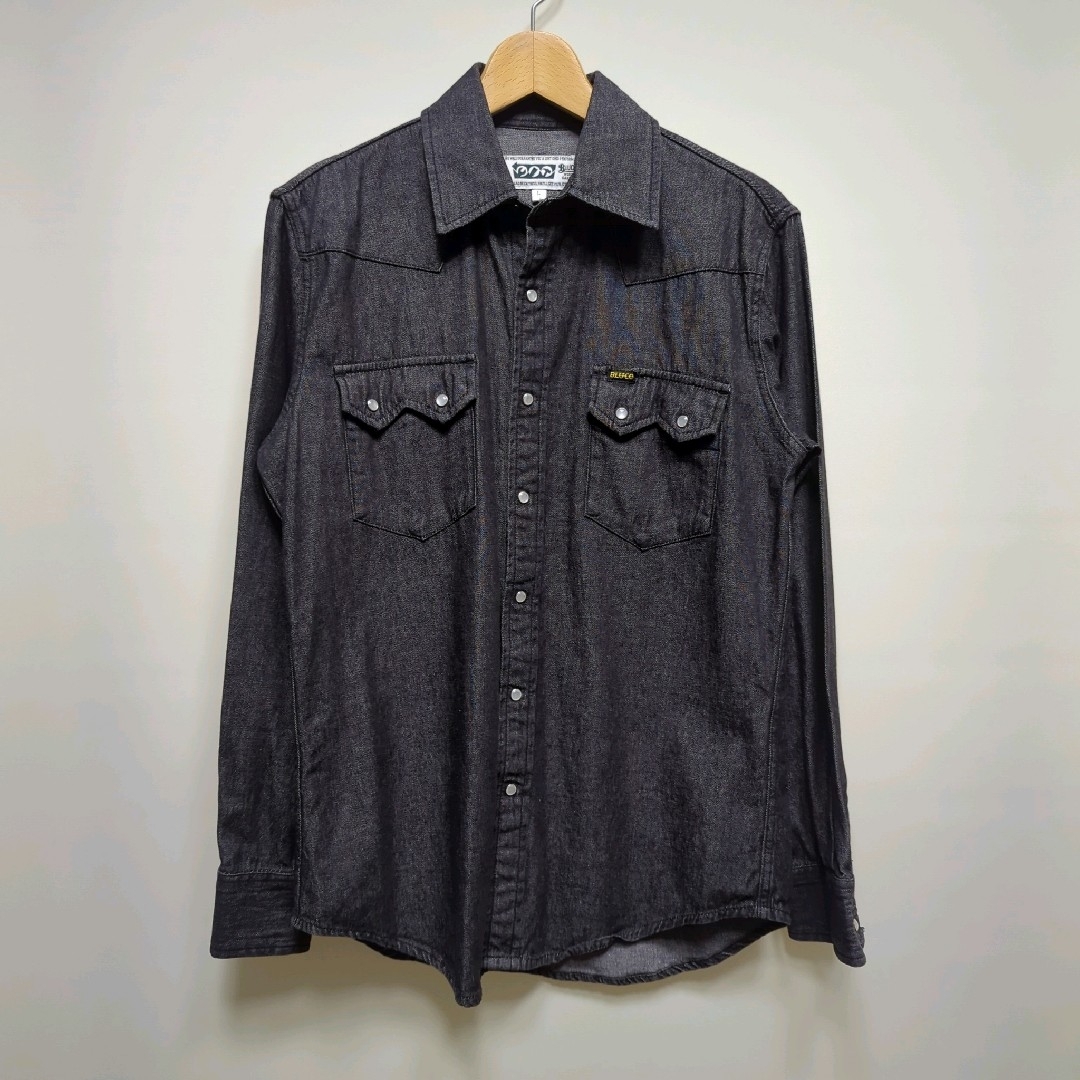 ★BLUCO WORK GARMENT ブラック デニム ウエスタンシャツ