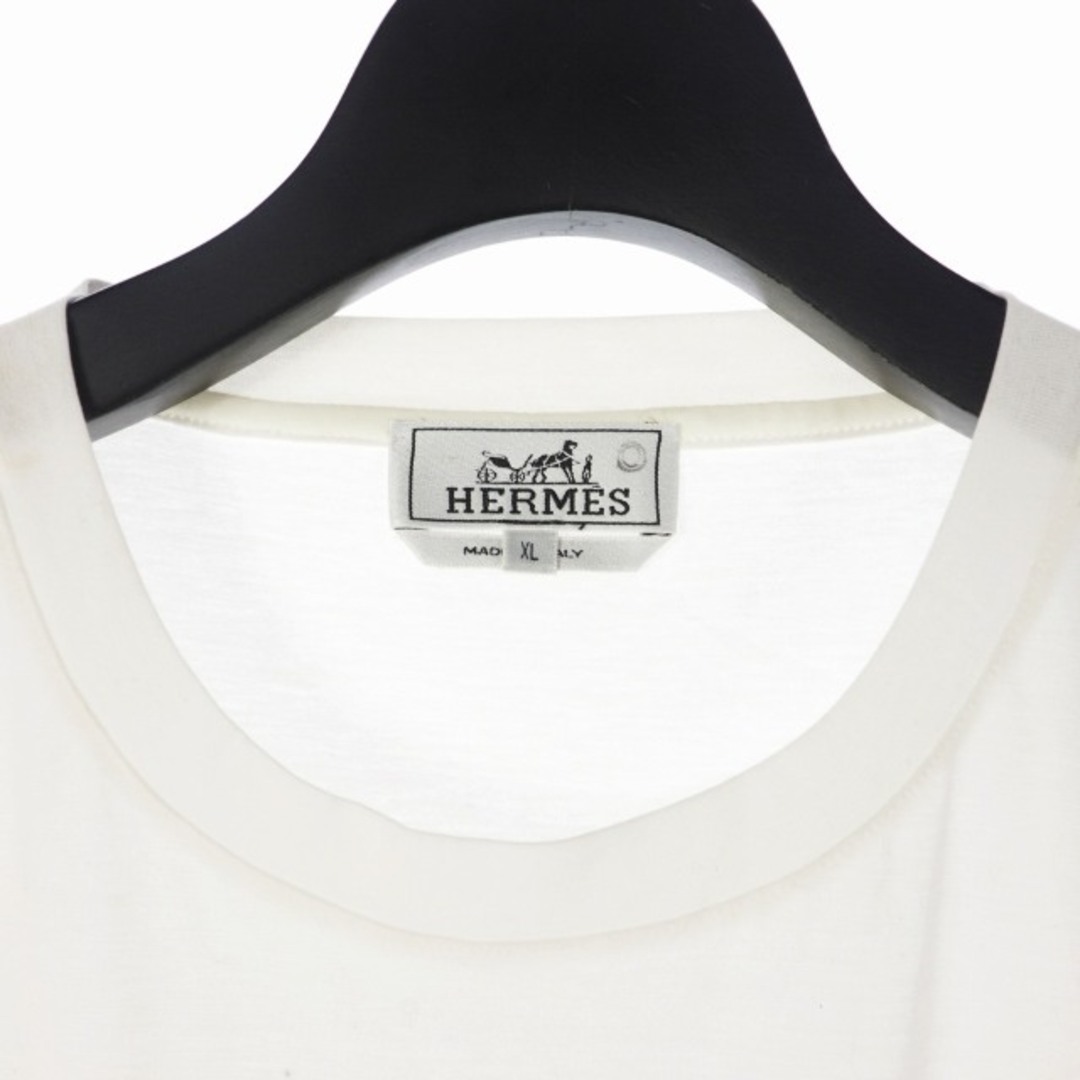エルメス HERMES 胸ポケットTシャツ カットソー 半袖 XL ホワイト 白 エルメス HERMES 胸ポケットTシャツ カットソー 半袖 XL ホワイト 白