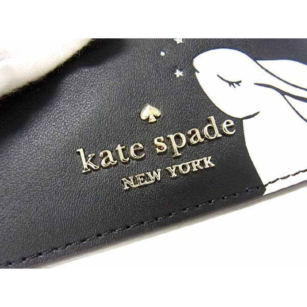 ■新品■未使用■ kate spade ケイトスペード レザー ラビット カードケース カード入れ パスケース メイクポーチ ブラック系 BF3015 3