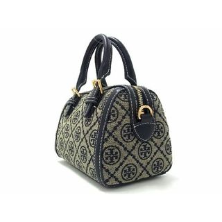 ■新品■未使用■ TORY BURCH トリーバーチ Tモノグラム ジャガード×レザー 2WAY ハンドバッグ ショルダー ネイビー系×グレー系  AQ4732