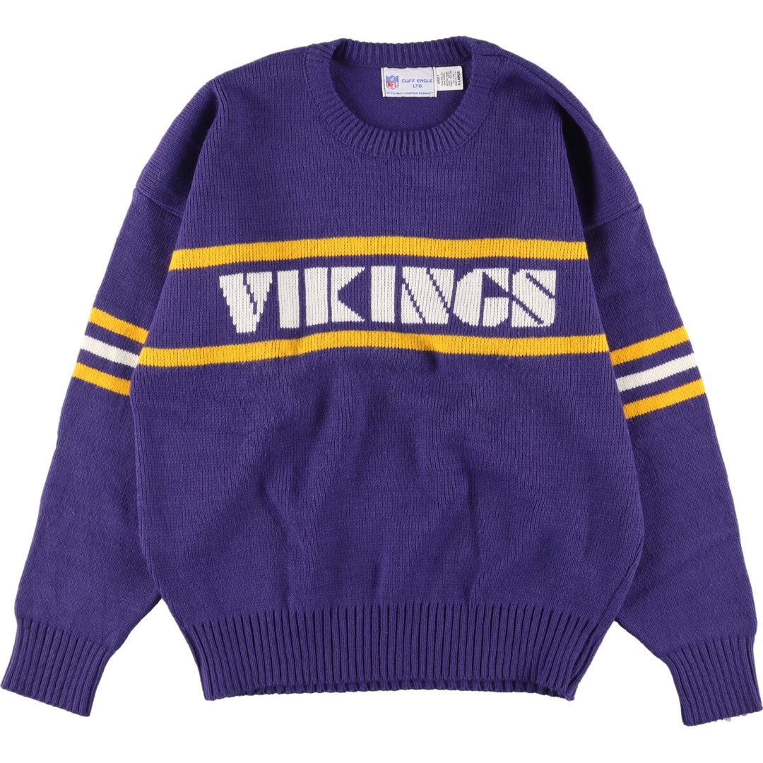 メンズXL表記サイズCLIFF ENGLE NFL MINNESOTA VIKINGS ミネソタバイキングス ウールニットセーター USA製 メンズXL /eaa335882