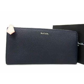 ポールスミス(Paul Smith)の■極美品■ Paul Smith ポールスミス レザー L字ファスナー 長財布 ウォレット 札入れ 小銭入れ ネイビー系 AQ3377 (折り財布)