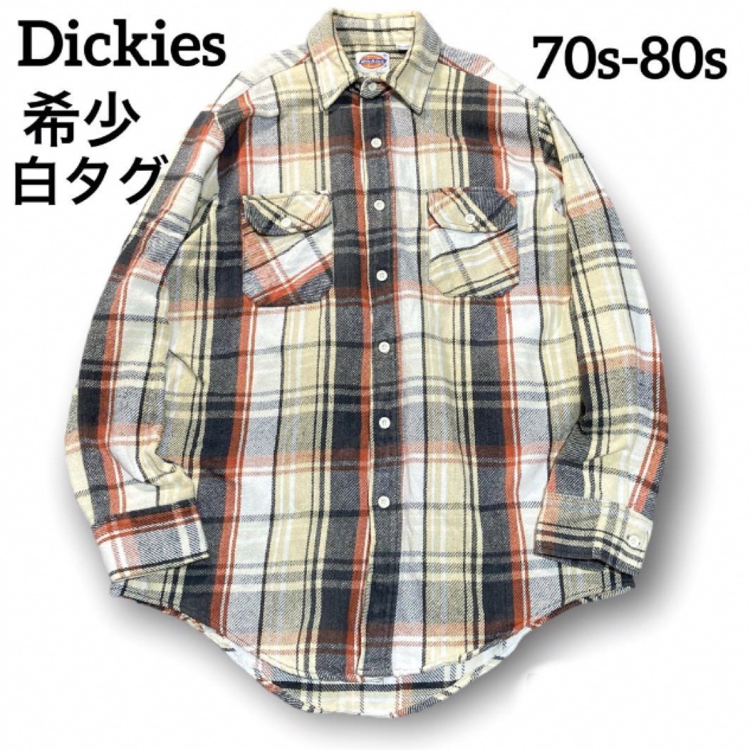 Dickies(ディッキーズ)の希少70S-80S オールド ディッキーズ 長袖シャツ ベージュマルチカラー M メンズのトップス(シャツ)の商品写真