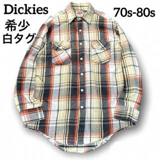 ディッキーズ(Dickies)の希少70S-80S オールド ディッキーズ 長袖シャツ ベージュマルチカラー M(シャツ)