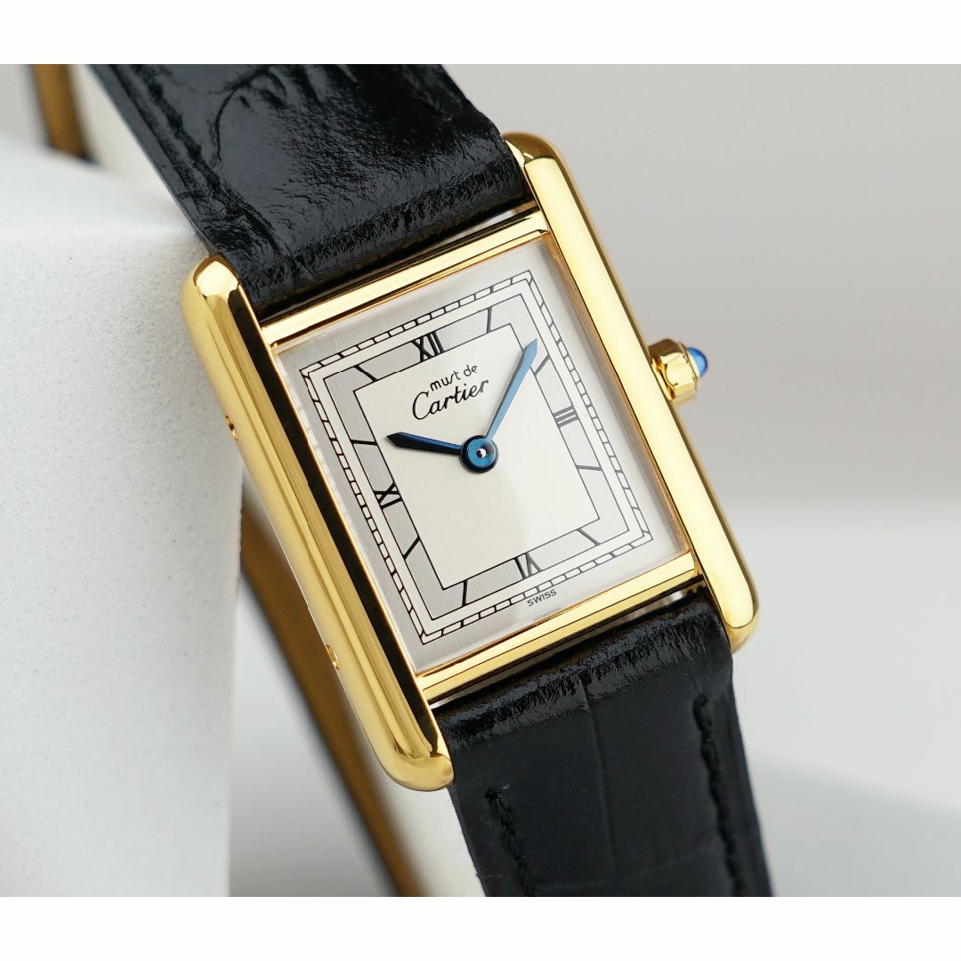 美品 カルティエ マスト タンク シルバー文字盤 ローマン SM Cartier