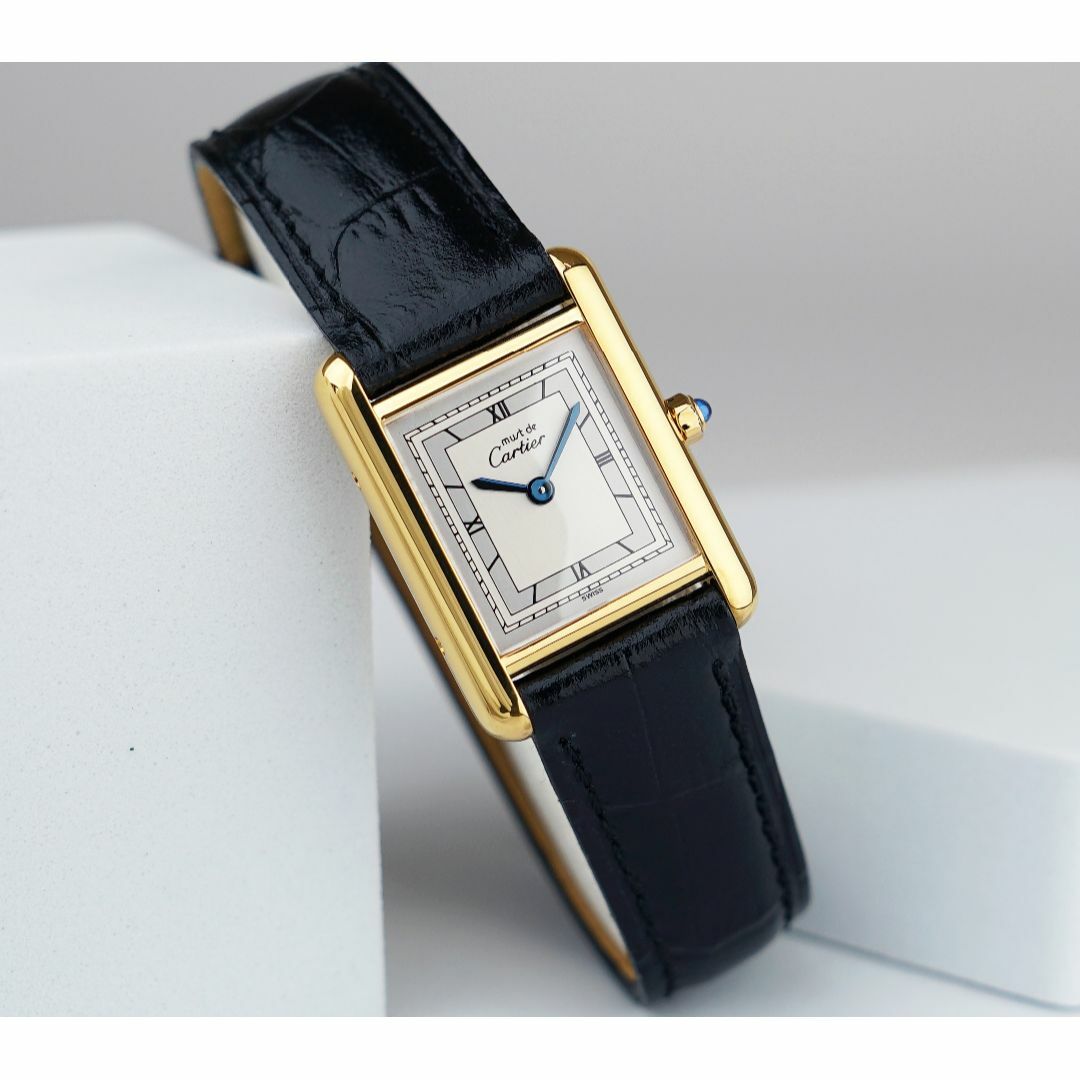 美品 カルティエ マスト タンク シルバー文字盤 ローマン SM Cartier