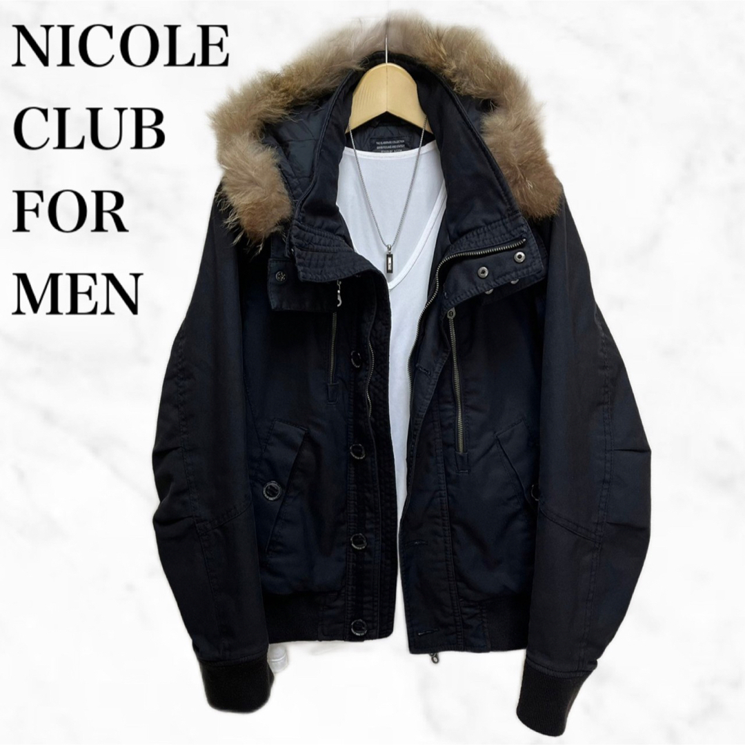 NICOLE CLUB FOR MEN ショートモッズコート　黒　ブラック系 | フリマアプリ ラクマ