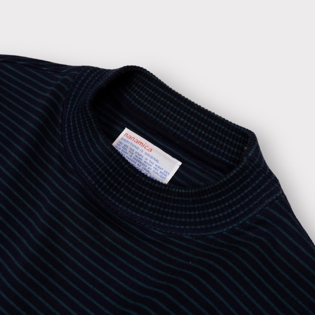 nanamica【Mock Neck Stripe Sweat Shirt】