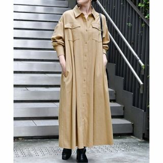 ベーセーストック(B.C STOCK)の【キャメル】シャツロングワンピース(ロングワンピース/マキシワンピース)