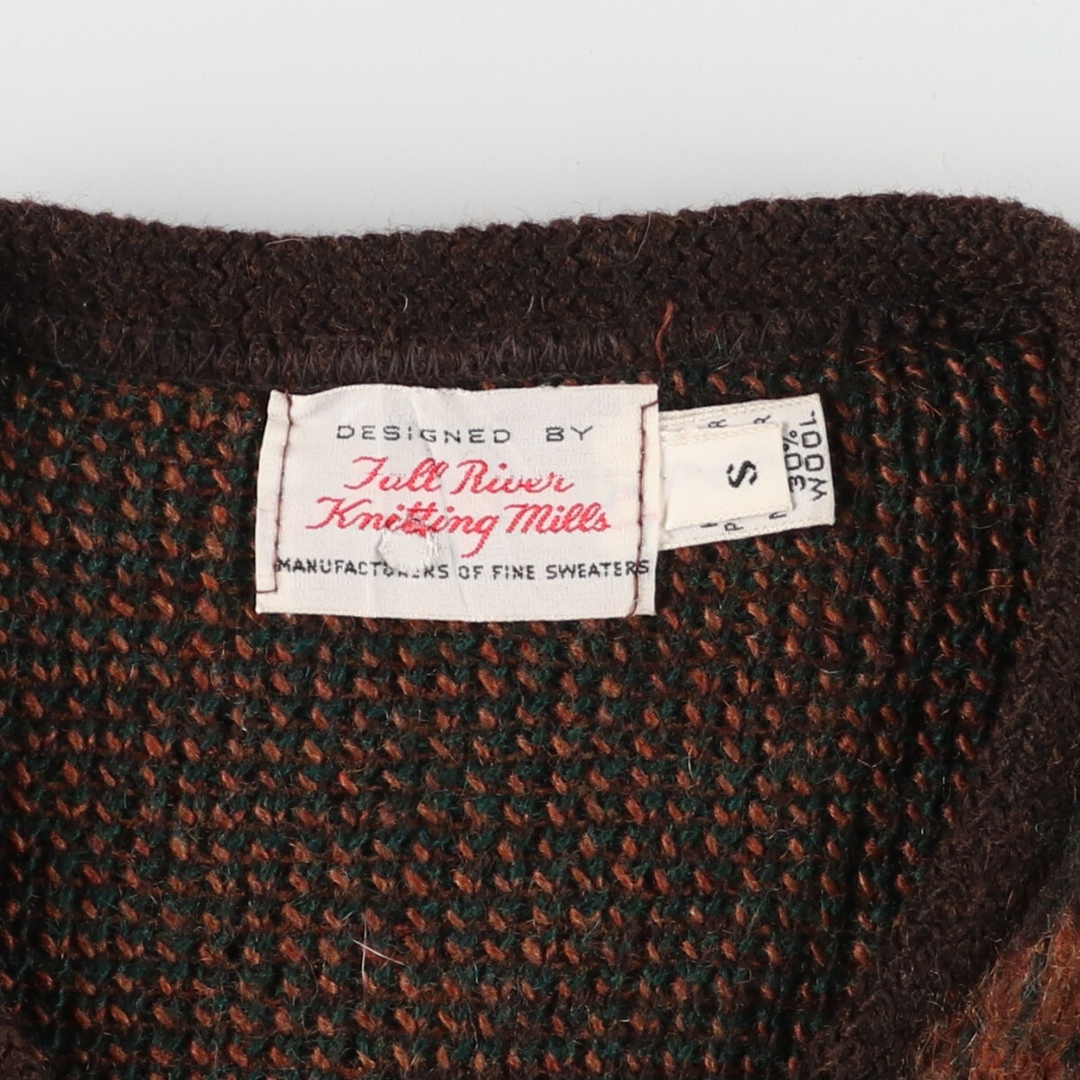 60年代 Toll River Knitting mills アーガイル柄 Vネック モヘア×ウールニットセーター メンズS ヴィンテージ /evb002565