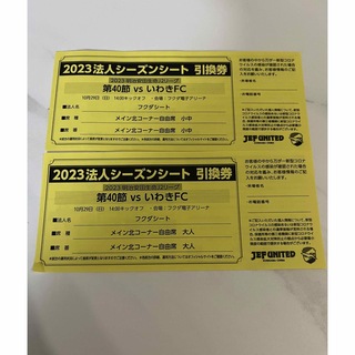 ジェフユナイテッド千葉vsいわきFC10月29日試合チケット(サッカー)