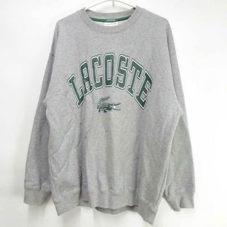 ラコステ(LACOSTE)のラコステ ビッグカレッジロゴプリントクルーネックスウェット トレーナー USサイズM グレー SH708PL メンズ(その他)