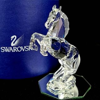 スワロフスキー(SWAROVSKI)の□美品 ◆ スワロフスキー　馬　ホース　ホワイトスタリオン　174958　箱つき(置物)