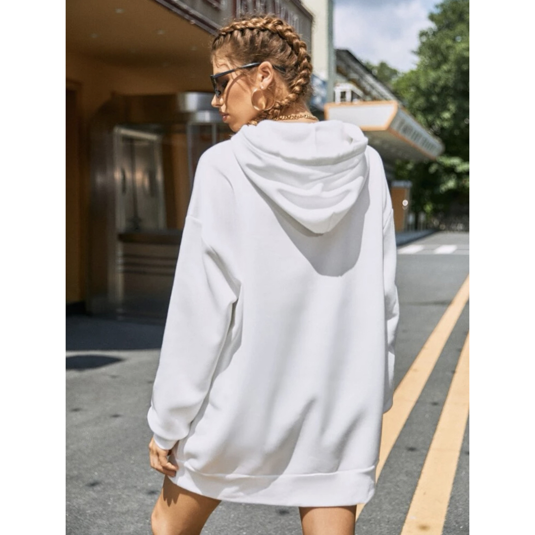 SHEIN 長袖パーカー フーディー スウェット 白 無地 S 新品 裏起毛