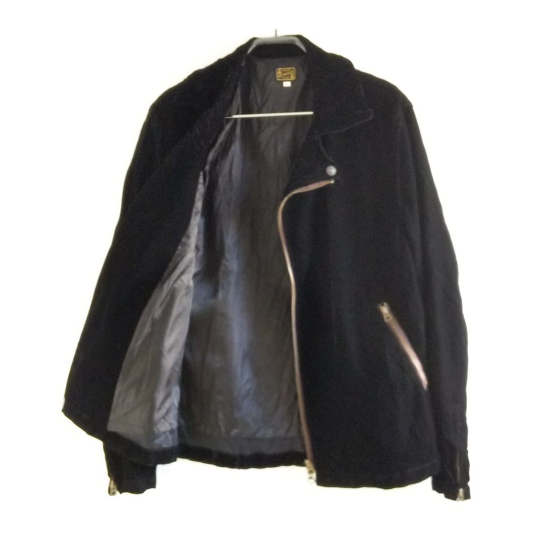◆53 当時物 レア 別珍 ライダースジャケット ライダース コート 黒
