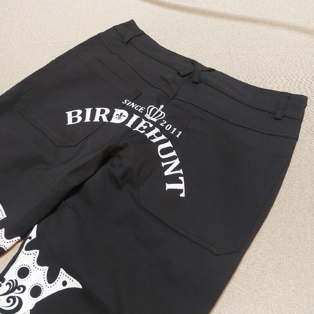 【BIRDIE HUNT】美品バーディーハント スカルゴルフパンツ メンズ８８黒