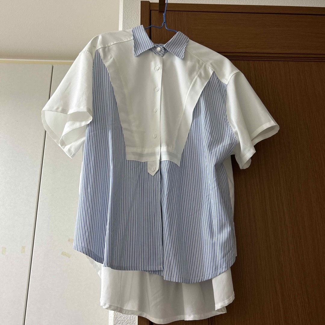 トップスnatiam stripe design shirt【blue】