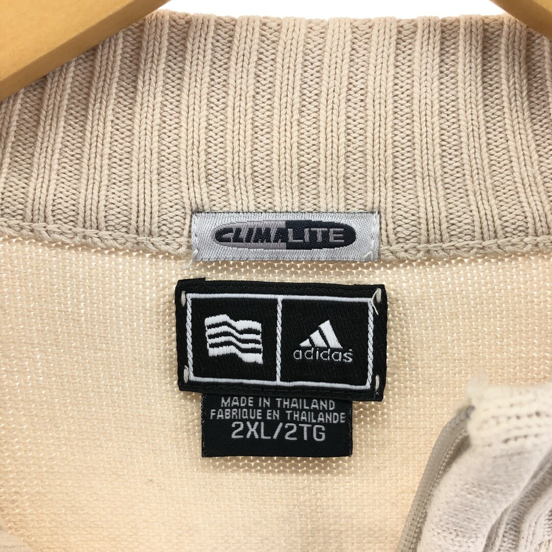 adidas - 古着 アディダス adidas ハーフジップ コットンニット