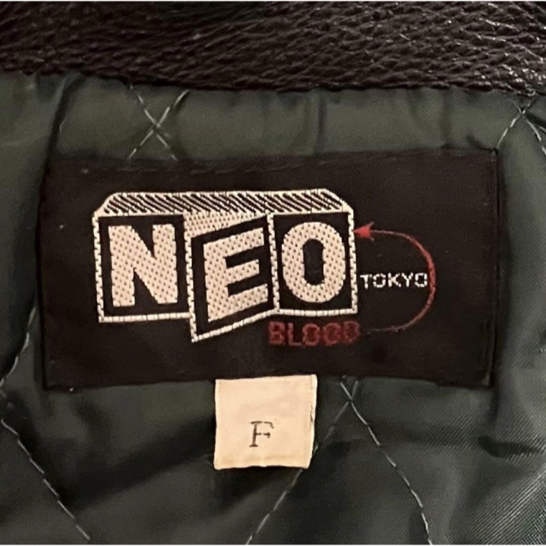 NEO BLOOD TOKYO スタジャン 牛皮レザー ワッペン キルティング-