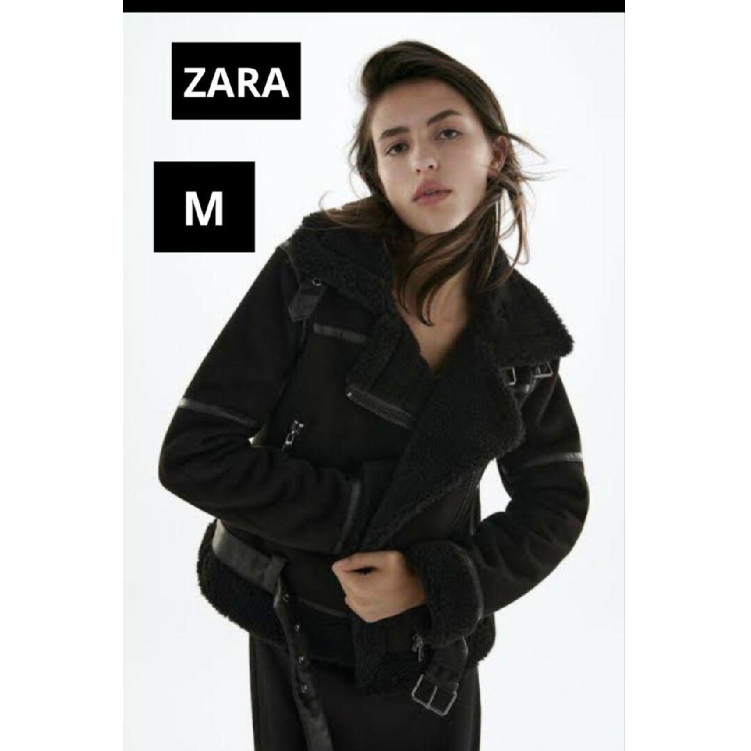 ZARA ザラ フェイクムートンダブルライダースジャケット M | フリマアプリ ラクマ