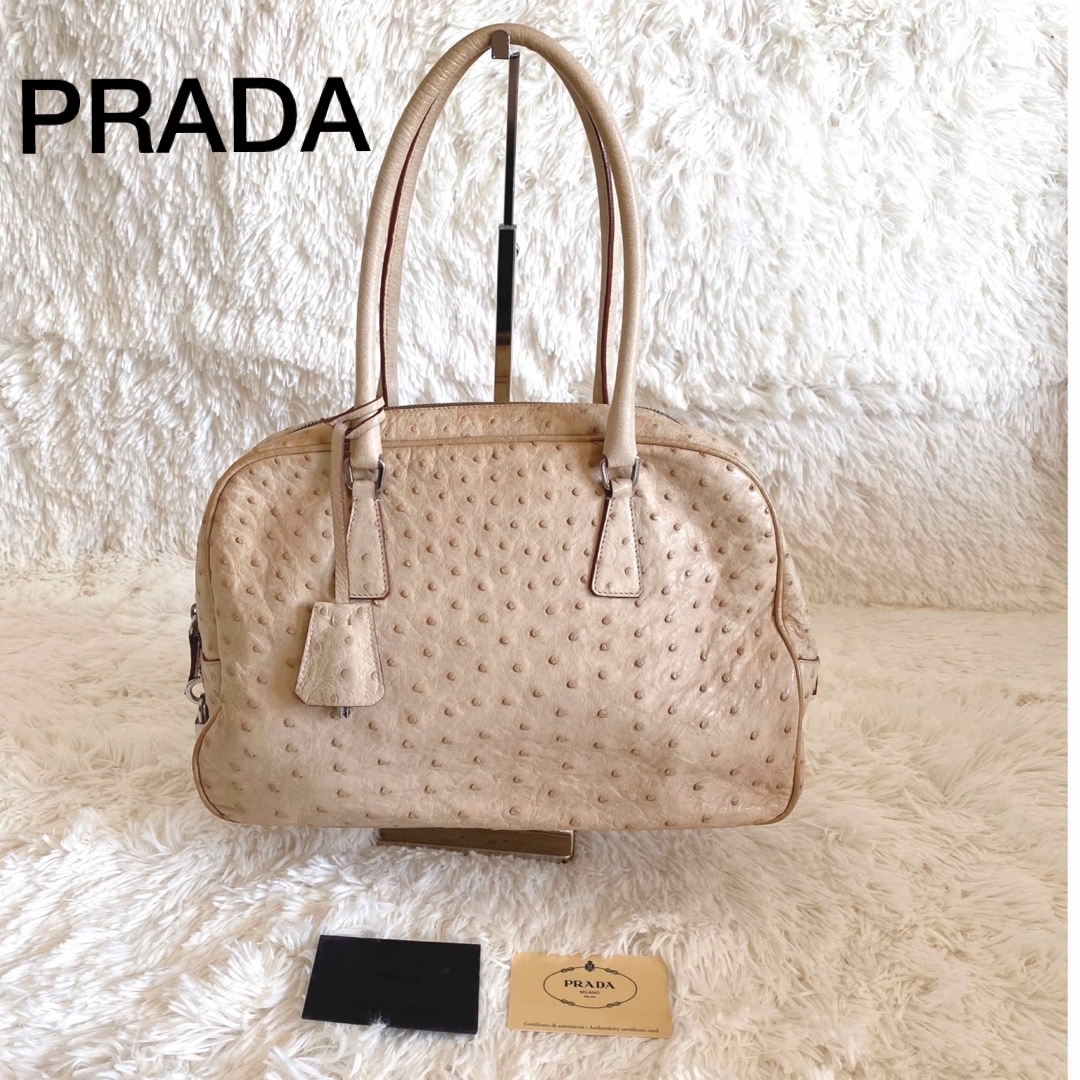 美品PRADA  ボストンバッグ  バッグ  ハンドバッグ  三角ロゴ レザーi