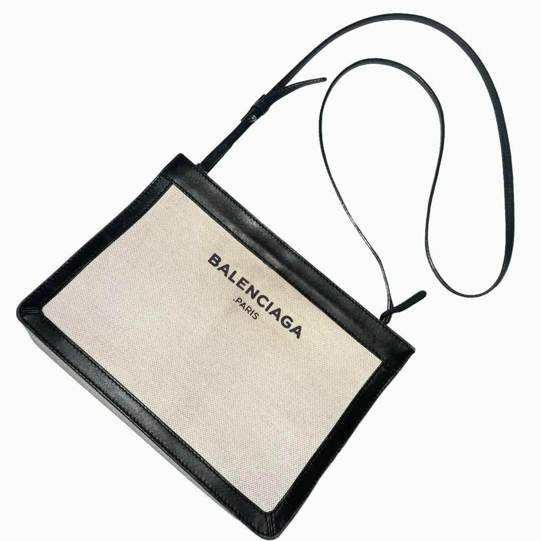 良品✨ バレンシアガ ショルダーバッグ キャンバス ネイビー ポシェット-