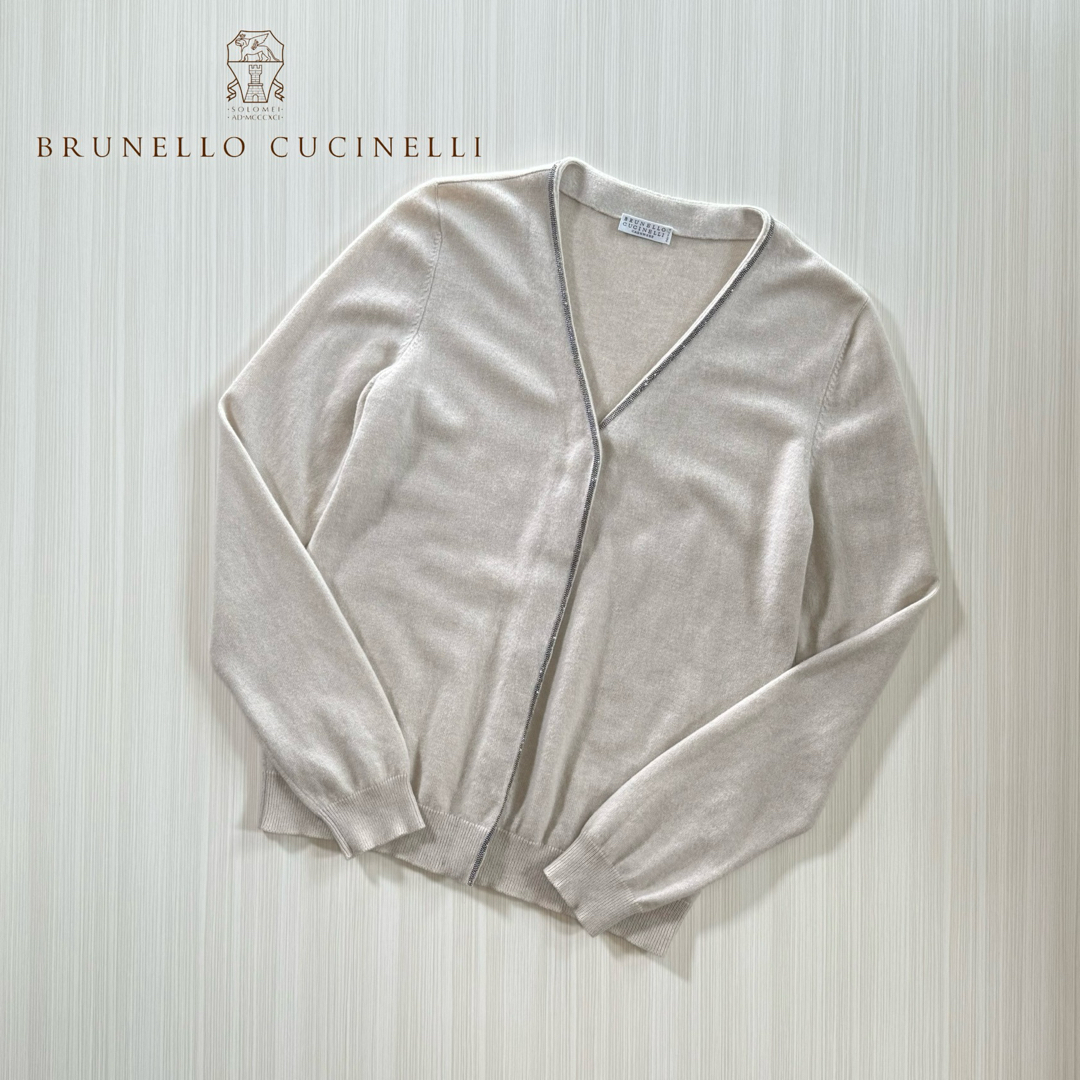 希少【BRUNELLO CUCINELLI】モニーレ装飾 Vネック セーター-