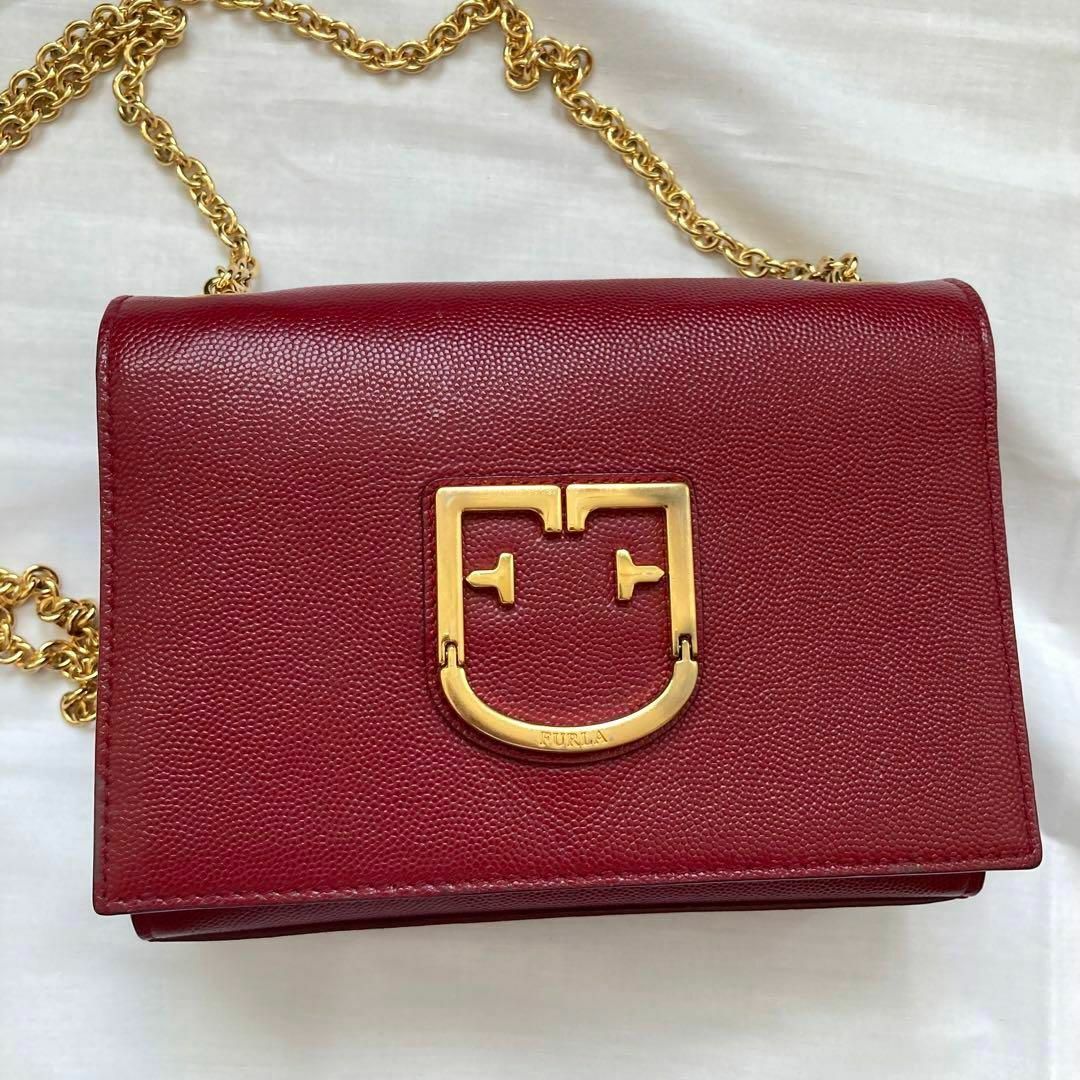 Furla - ✨美品✨希少 FURLA フルラ ショルダーバッグ レザー 朱色