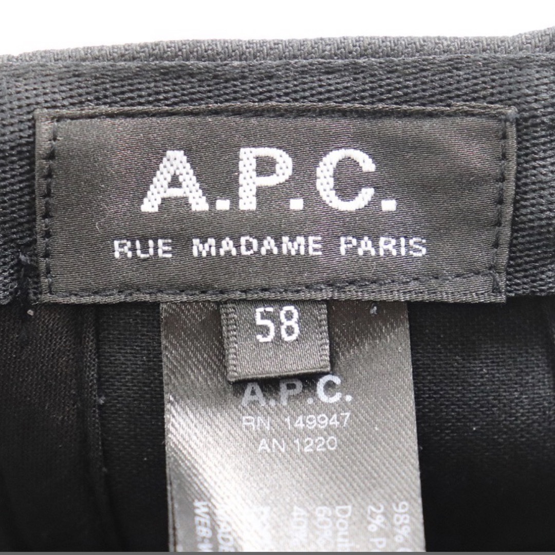 A.P.C(アーペーセー)のA.P.C. キャップ ブラック 58 アーペーセー メンズの帽子(キャップ)の商品写真