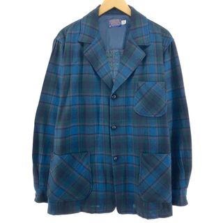 ペンドルトン(PENDLETON)の古着 70年代 ペンドルトン PENDLETON チェック柄 イージージャケット テーラードジャケット USA製 メンズXL /eaa375315(テーラードジャケット)