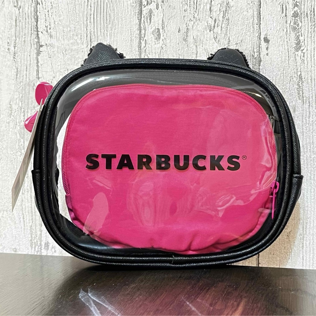 Starbucks(スターバックス)のスターバックス　ハロウィン　2023  ファーポーチinクリアポーチ セット レディースのファッション小物(ポーチ)の商品写真