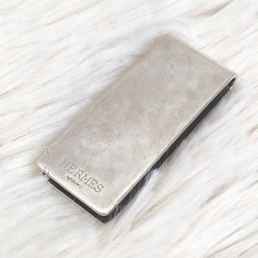 HERMES エルメス マネークリップ 財布 エブリン シルバー AGA925