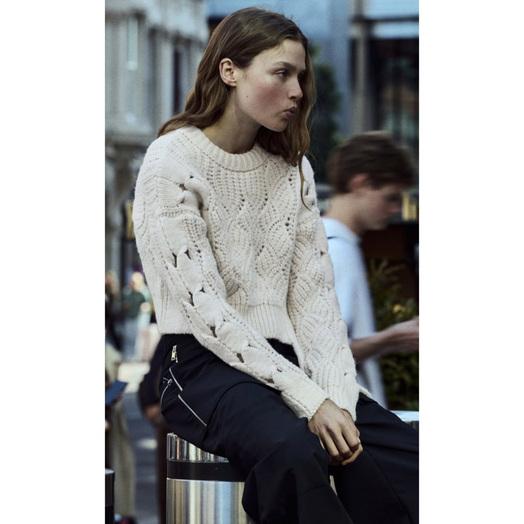 【新品/未着用】ZARA ケーブルニットセーター タイ ケーブルニット セーター