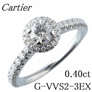 カルティエ(Cartier)のカルティエ デスティネ ソリテール リング ダイヤ0.40ct G-VVS2-3EX #53 PT950 GIA鑑定書コピー 箱 Cartier【13095】(リング(指輪))