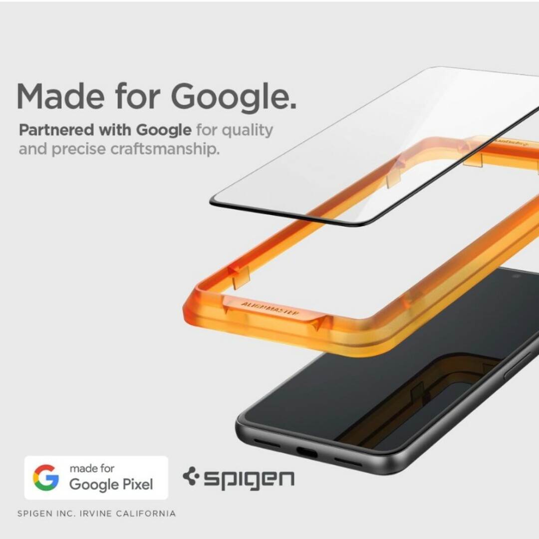 Spigen(シュピゲン)のSpigen Pixel8Pro ガラスフィルム スマホ/家電/カメラのスマホアクセサリー(保護フィルム)の商品写真