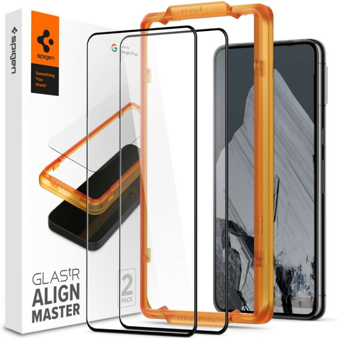 Spigen(シュピゲン)のSpigen Pixel8Pro ガラスフィルム スマホ/家電/カメラのスマホアクセサリー(保護フィルム)の商品写真