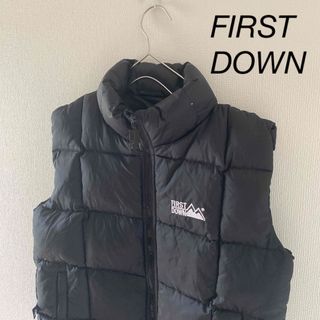 FIRSTDOWNファーストダウンダウンベストブラック黒Lメンズアウター