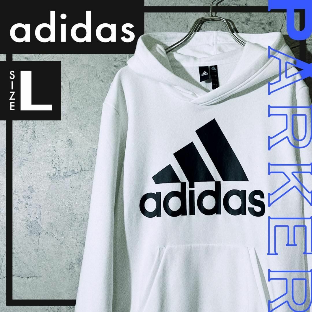 adidas アディダス パーカー プルオーバー スポーツパフォーマンスロゴ L