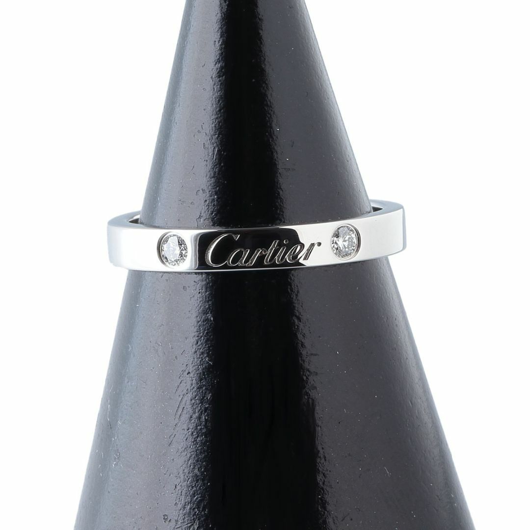 Cartier(カルティエ)のカルティエ ダイヤ リング エングレーブド Cドゥカルティエ #53 2PD 幅3.0mm PT950 Cartier【14122】 レディースのアクセサリー(リング(指輪))の商品写真