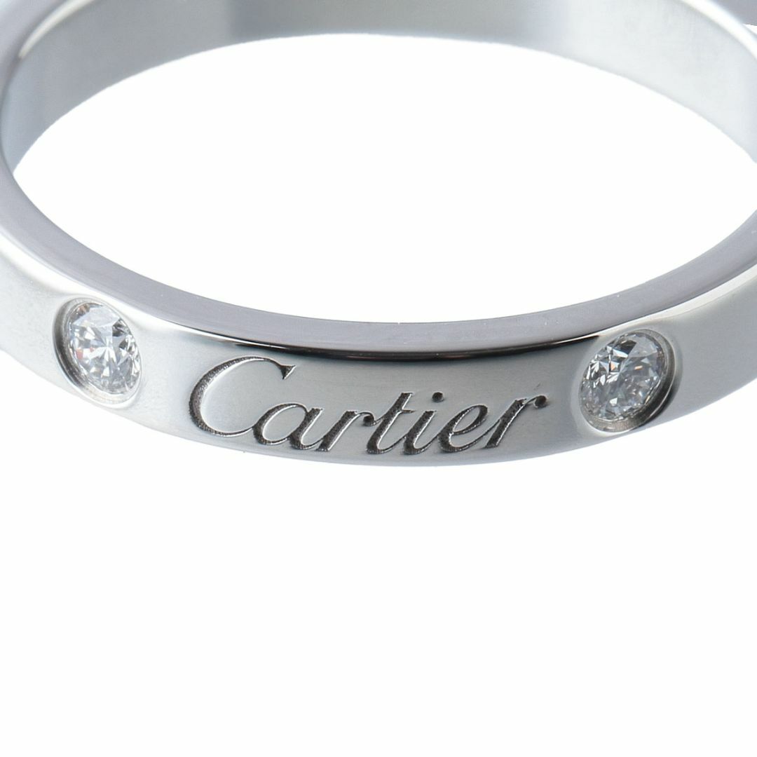 カルティエ ダイヤ リング エングレーブド Cドゥカルティエ #53 2PD 幅3.0mm PT950 Cartier【14122】 3