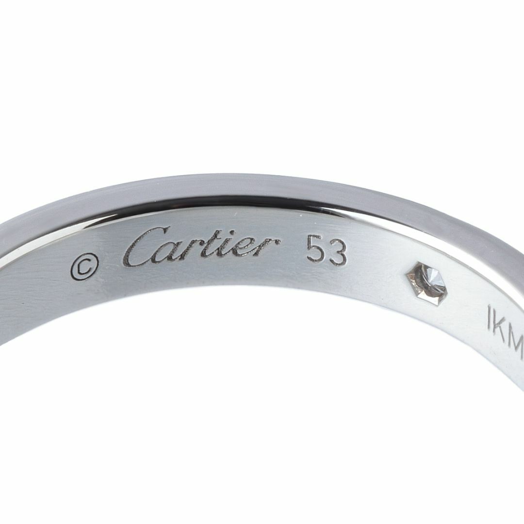 カルティエ ダイヤ リング エングレーブド Cドゥカルティエ #53 2PD 幅3.0mm PT950 Cartier【14122】 4