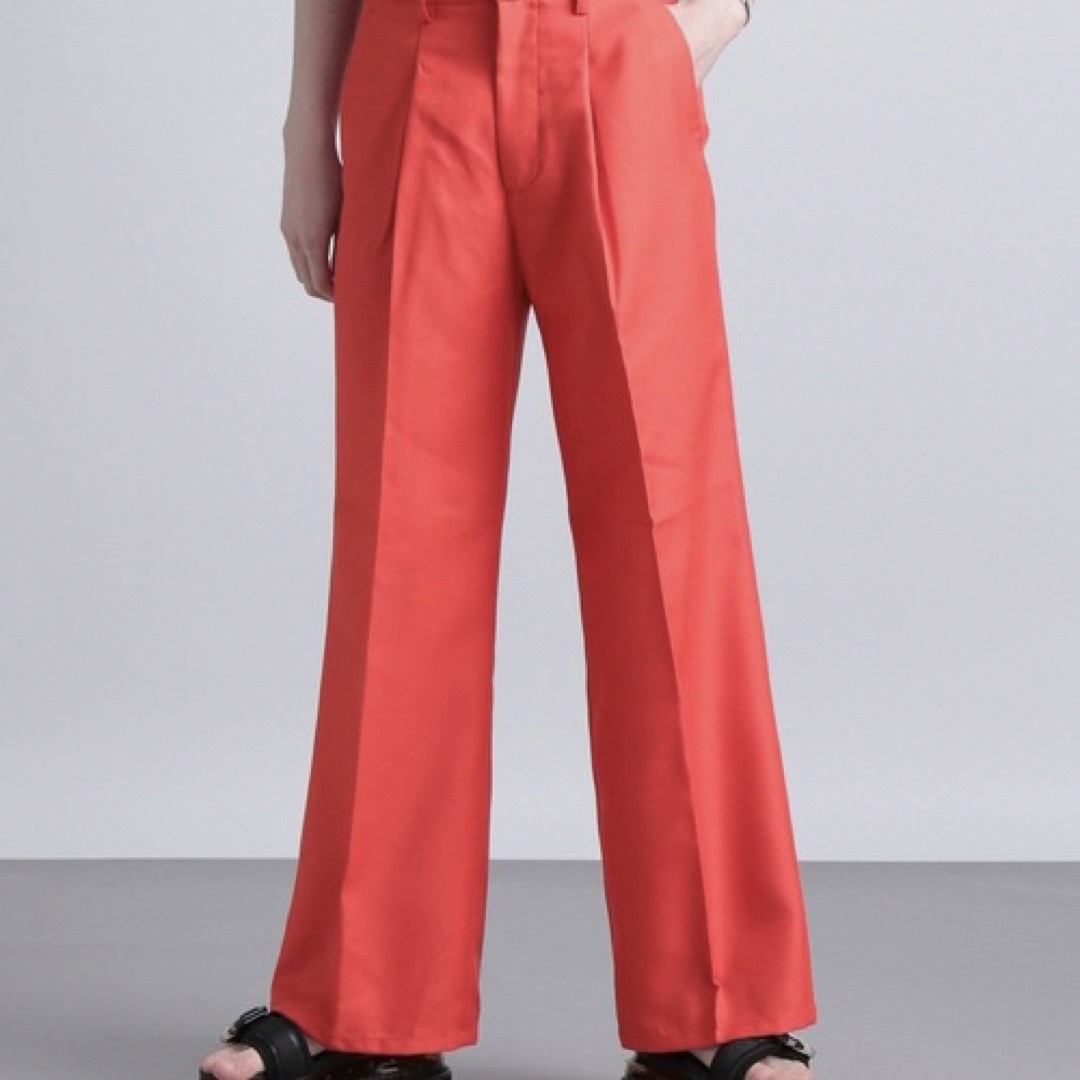 red slacks レッド ワイドスラックス ワイドパンツ 赤