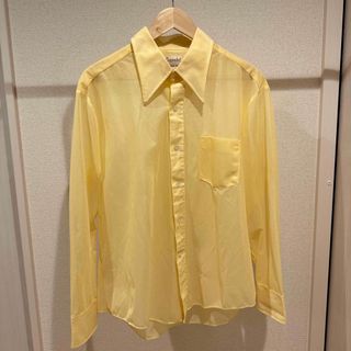 【LA古着】メッシュシャツ パステルイエロー(シャツ)