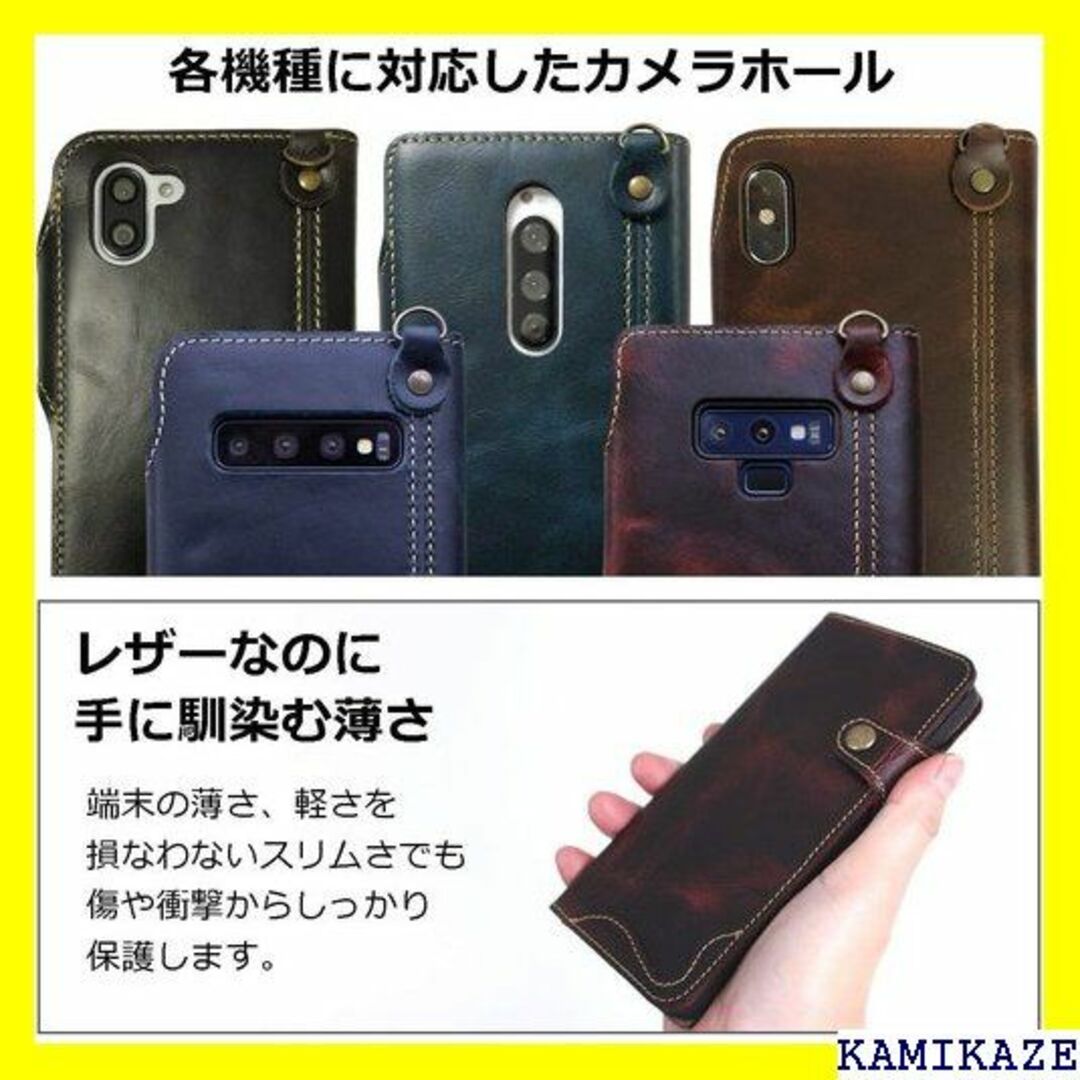 ☆送料無料 iPhone12mini ケース 手帳型 本革 ーンネイビー 978 3