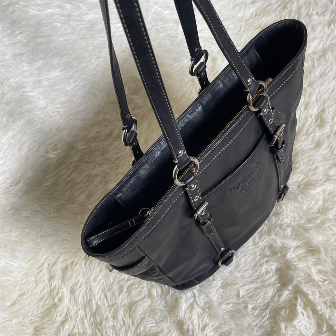 COACH - 美品COACH オールレザー トートバッグ ステッチ ターンロック