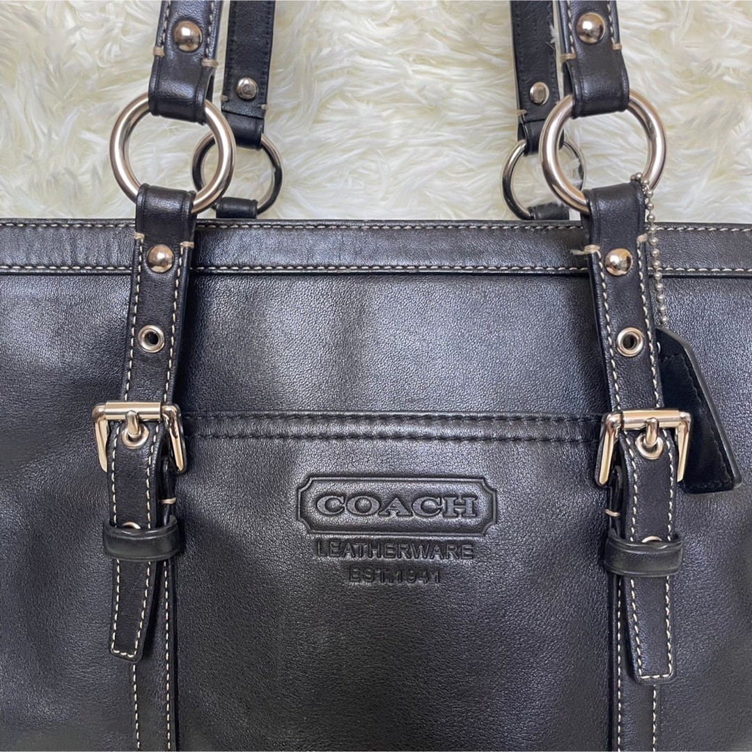 COACH - 美品COACH オールレザー トートバッグ ステッチ ターンロック