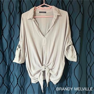 ブランディーメルビル(Brandy Melville)のBRANDY MELVILLE 前結び シャツ ブラウス ラベンダー(シャツ/ブラウス(長袖/七分))