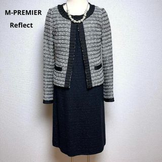 【美品】M-premier BLACK ラメ入り ツイード テーラードジャケット