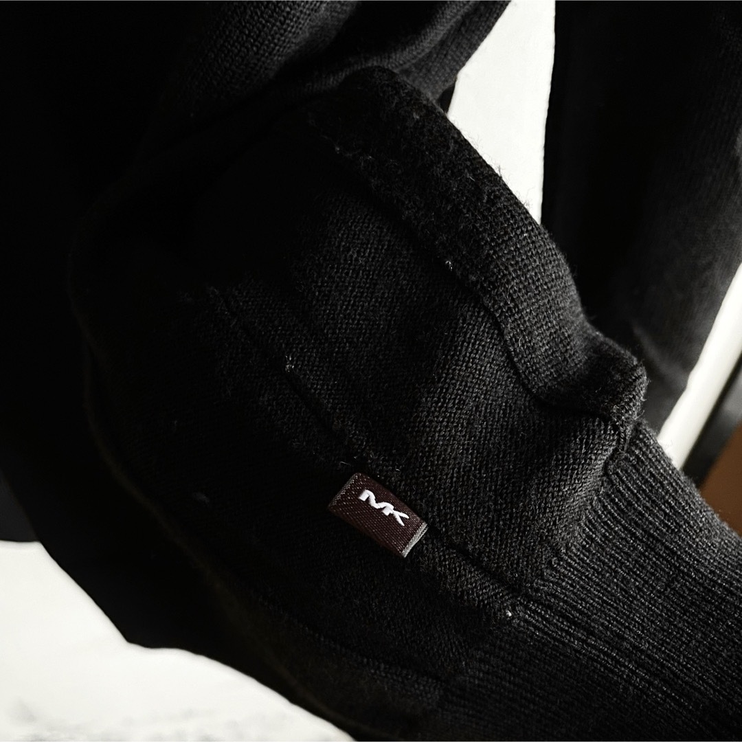 タグ付✨マイケルコース　ベルテッドコート　ライダース　ウール　金ボタン　黒　XL